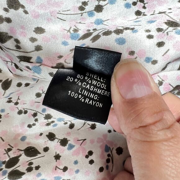 Sanyo Light Blue Double Breasted Wool and Cashmere Blend Pea Coat Women's Size 4 - Picture 8 of 13